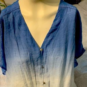 Stylish Fade Dyed Top with Front Knot